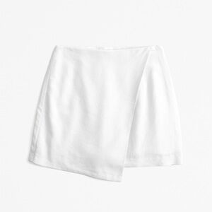 Abercrombie & Fitch Asymmetrical White linen skort